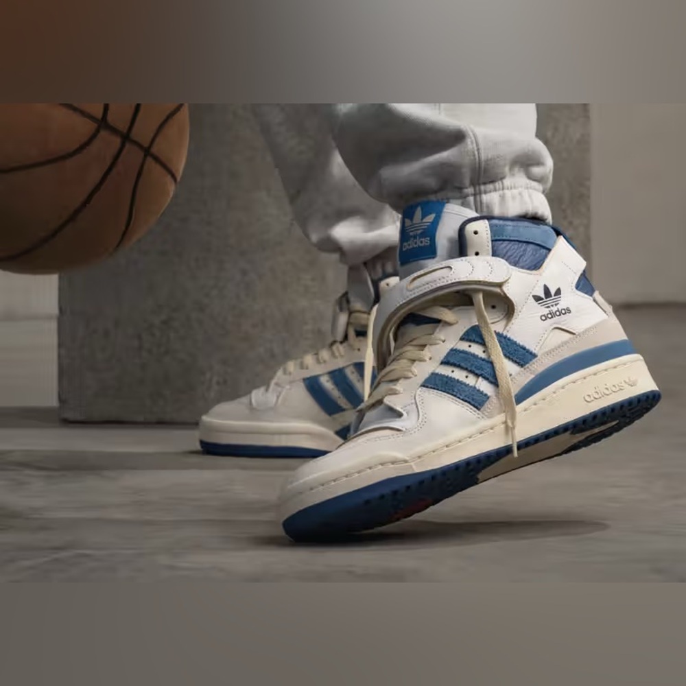 Adidas Forum High Tops Blue and White